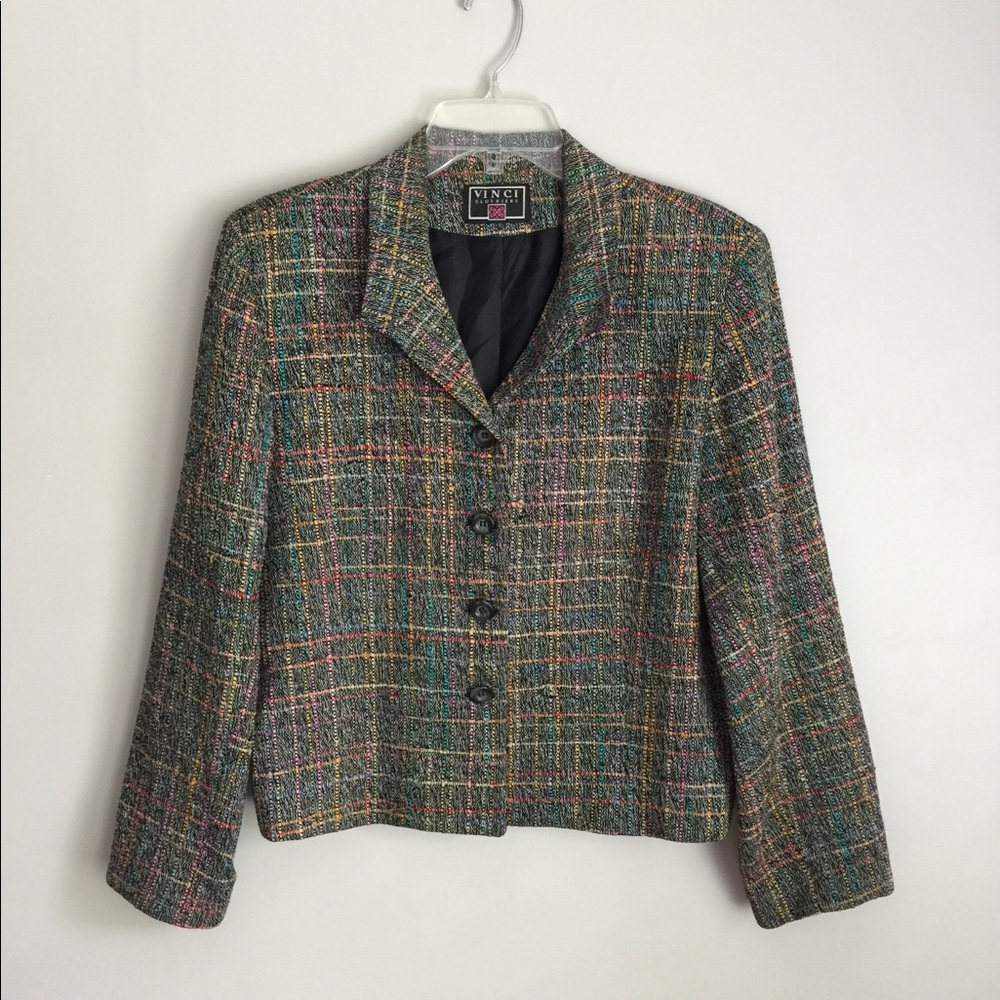 Women’s Size Small Button Front Silk Blazer